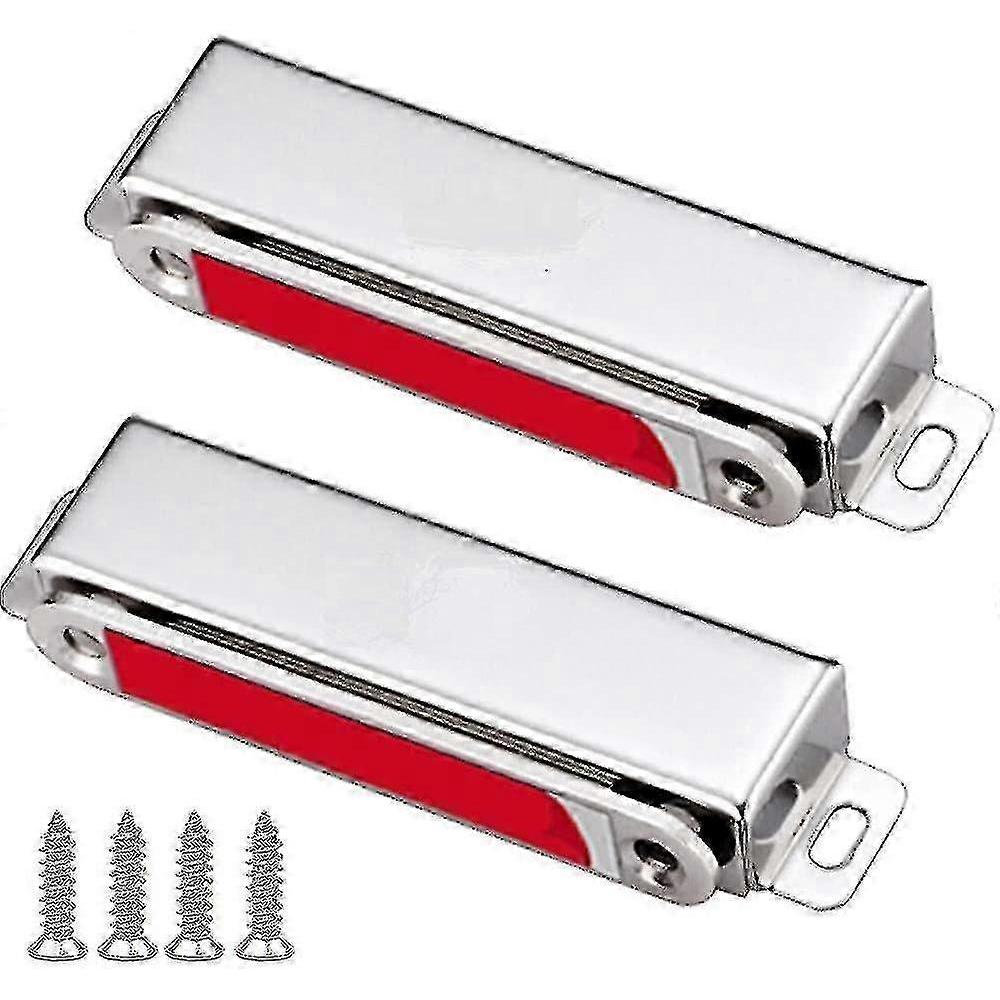 28kg Strong Magnetic Closet Door Magnet 2 Pieces Stainless Steel Magnetic Closet Door Catches For Furniture Strong Powerful Magnet For Drawers, Shower