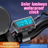 Солнечные автомобильные часы термометр ЖК-цифровой дисплей водонепроницаемые IP65 многофункциональные