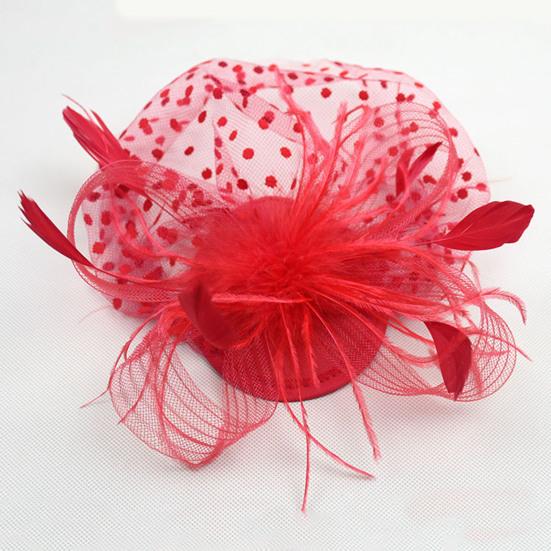 Feather Mesh Top Hat Headband Easy To Wear Style Headgear Daily Party Matching Lady Hair Accessories