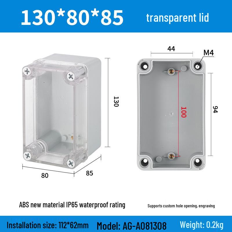 Уличный водонепроницаемый ABS корпус блока питания и розетки для мониторинга с клеммной колодкой и кнопкой