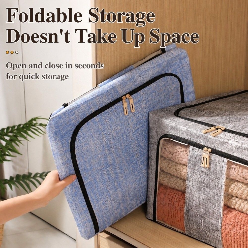 Large Capacity Clothes Storage Basket Foldable Organizer Box Clothing Storage Box Wardrobe