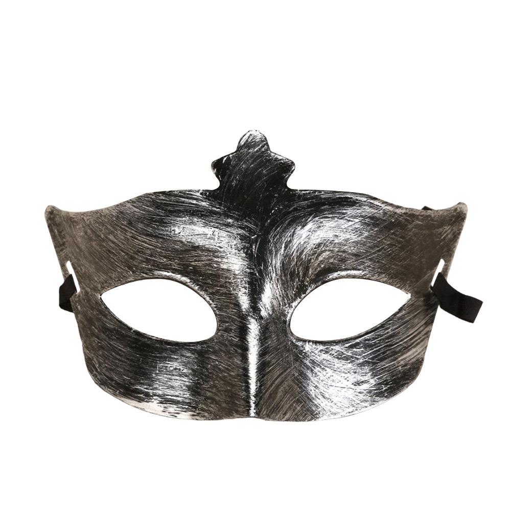 Burnished Finish Masquerade Mask Half-Face Halloween Mask Retro Carnival Mask Unisex