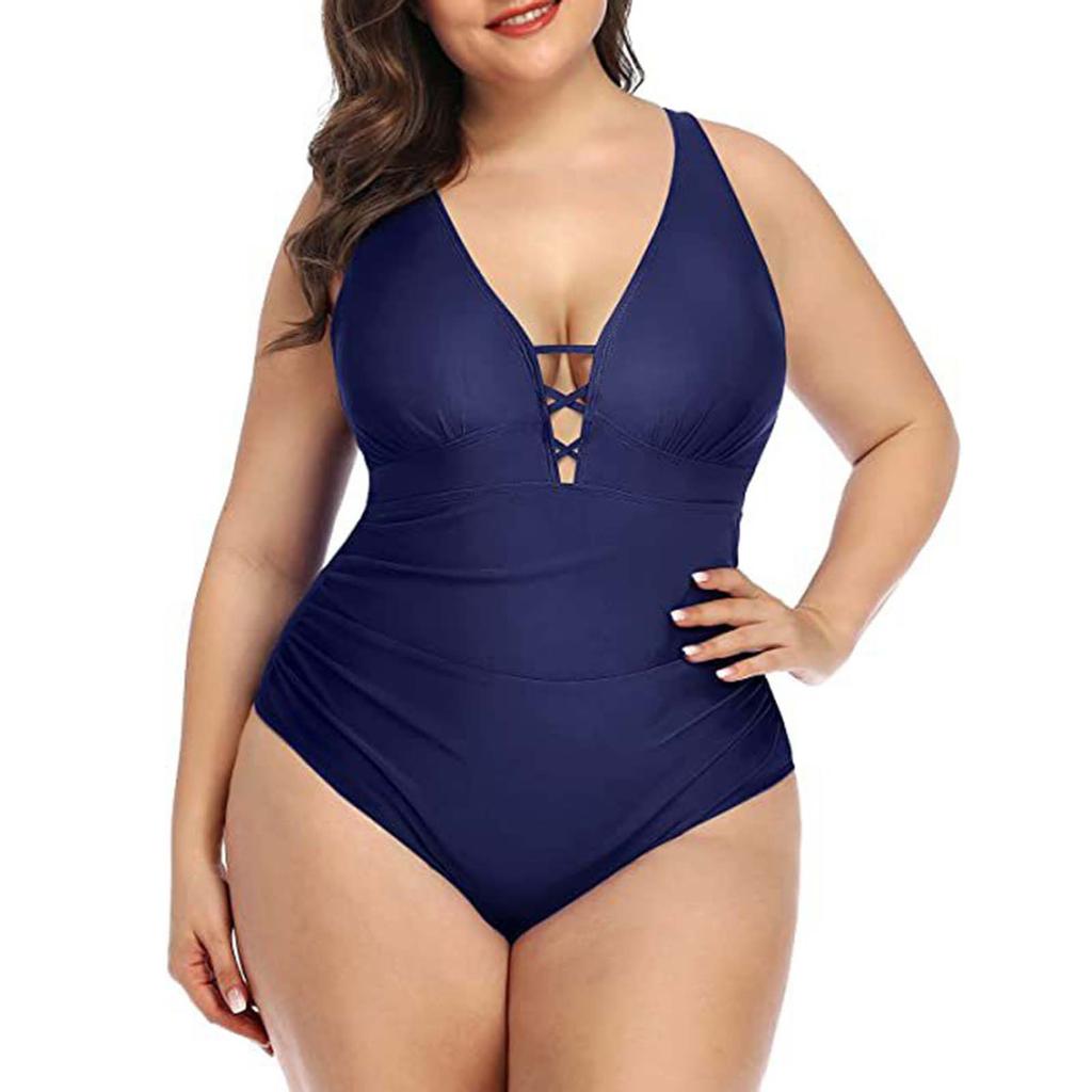 Women's Fashion One-Piece V-Neck Swimming Costume With Bra Pads And No Steel Bra