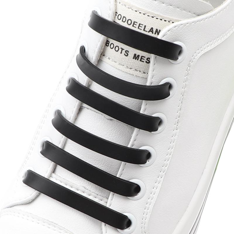 NO.8 12Pcs Silicone Shoelaces for Shoes Elastic Laces Sneakers No Tie Shoe Laces Kids Adult Rubber Shoelace One Size Fits All Shoes