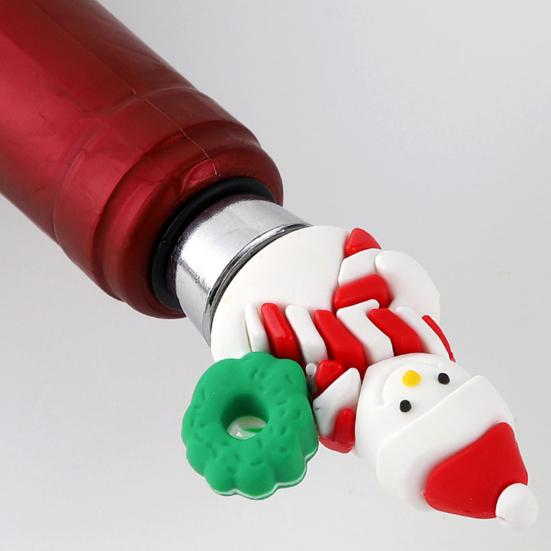 Герметичная Рождественская пробка для вина, пищевая креативная мультяшная пробка для бутылки вина с Санта-Клаусом, товары для вечеринок