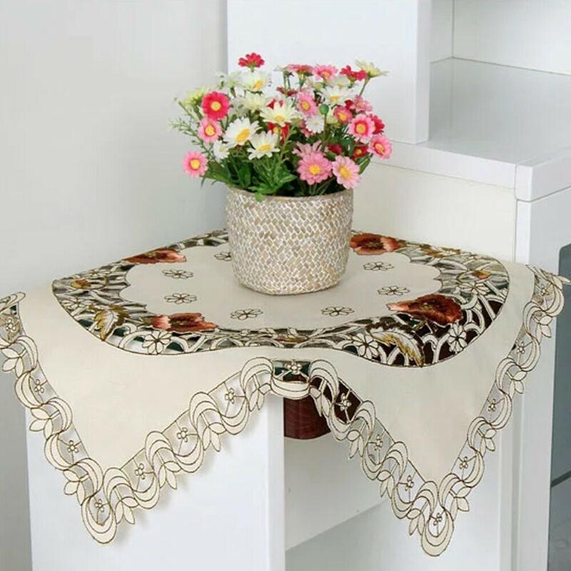 Tablecloth Lace Party Receptions Satin Cover Decoration Dining Embroidered