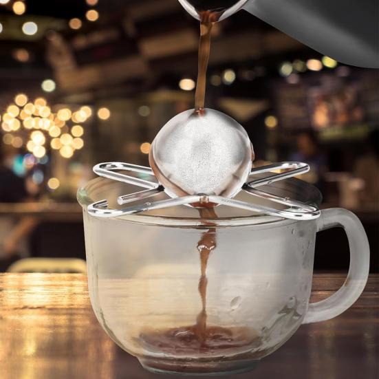 Stainless Steel Drink Chiller Reusable Coffee Cooling Ball for Cocktails Whiskey Frost-Free Beverage Sphere Drink Chilling Tool