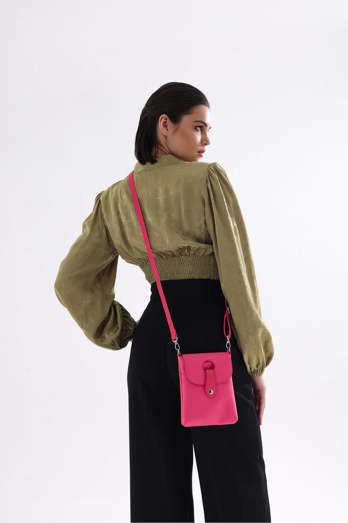 Women's Stylish and Useful Shoulder Bag Orange Rolax Faux Leather Crossbody Phone Bag