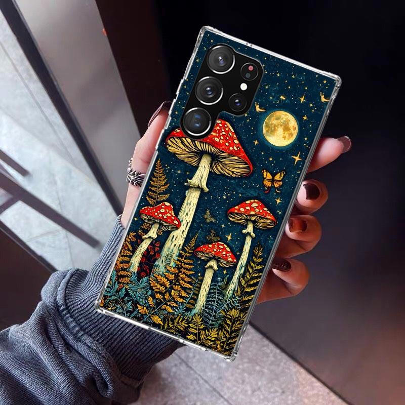 Colorful Mushroom Phone Case For Samsung Galaxy S23 S24 S25 Edge S26 Ultra S22 + S21 Plus S20 FE Cover Silicone Print Shell Gala