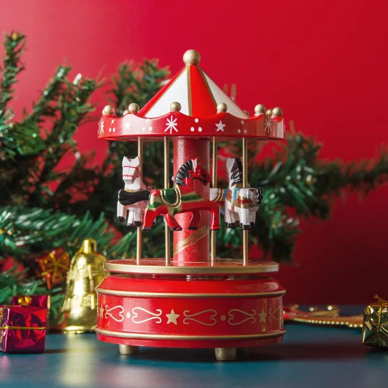 Christmas Decoration Carousel Octave Box Music Box - Birthday Gifts For Kids, Perfect New Year & Home Holiday Decorations