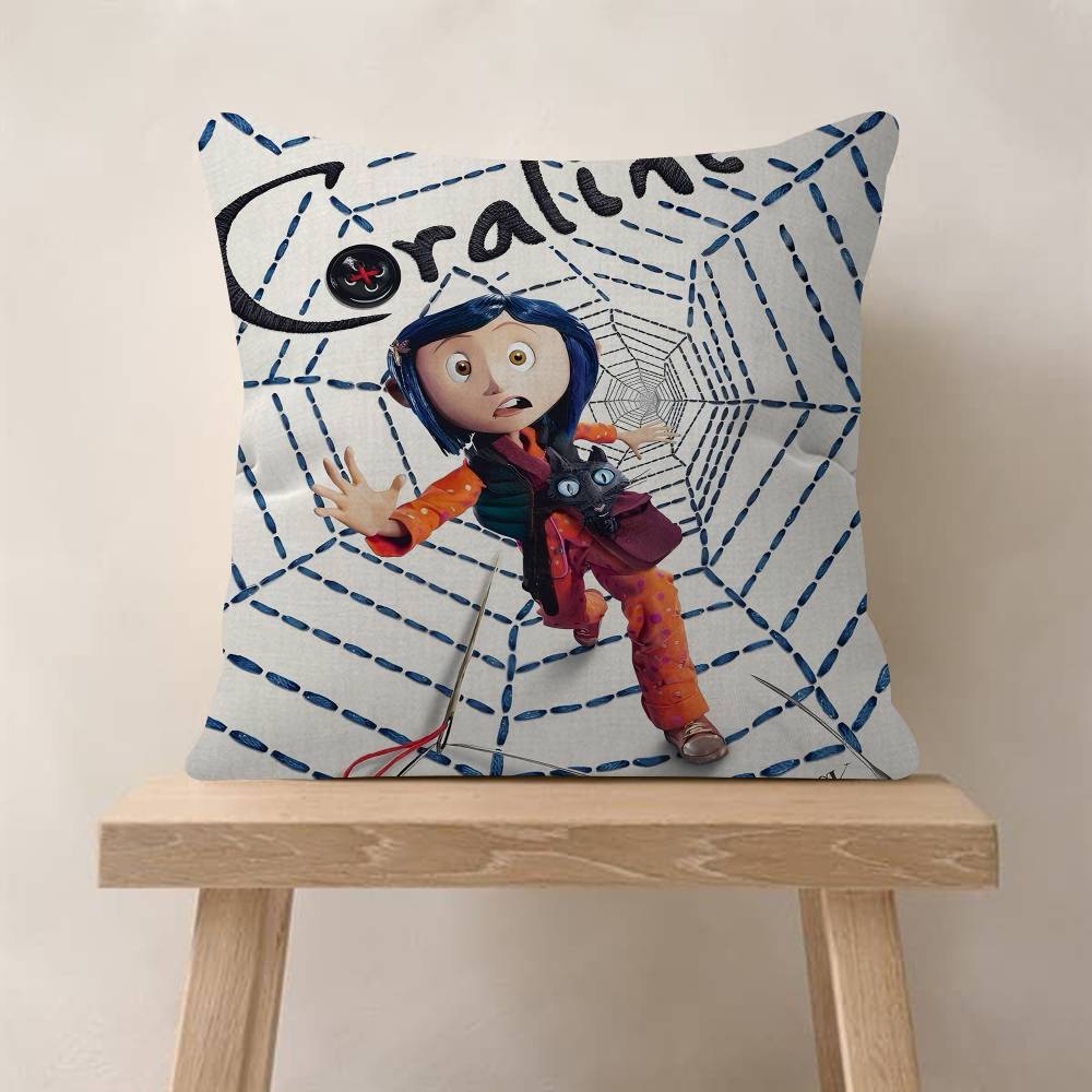 5D Anime CCoraline Cushion Cover Inches Farmhouse Decor Home Throw Pillow Covers For Couch Decorations