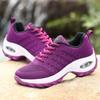 Purple Women Comfort Shoes Height Increase Flying Weave Sports with Shock Absorber Ladies Sneakers Breathable Light Platform 42