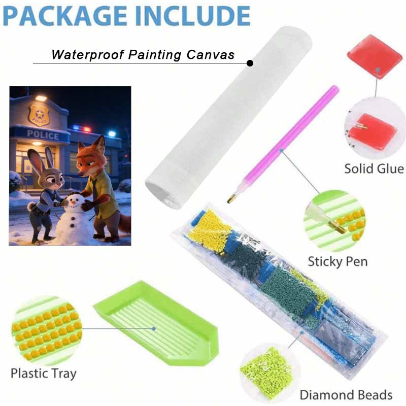 Disney DIY diamond painting 5d full diamond cross stitch sticker living room bedroom decorative painting snowman winter scene