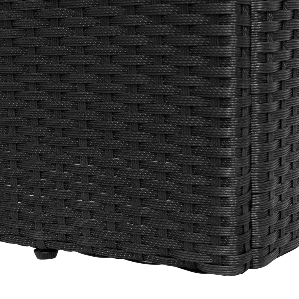 Sun Lounger with Cushion Padding Poly Rattan Black