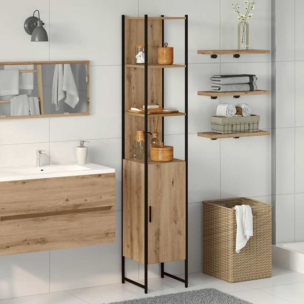Bathroom Cabinet with Shelf Artisan Oak 33 x 33 x 185.5 cm