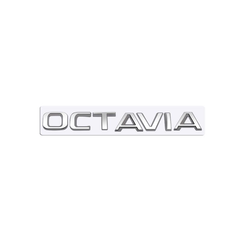 REOY4 MetaL 3D Badge Logo Car Rear Trunk Body Sticker Letter Emblem For Skoda OCTAVIA 4X4 Accessories Glossy Black Matte black