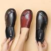 Spring Luxury Women Flat Shoes Retro Vintage Genuine Leather Loafers Black Women's Shoes