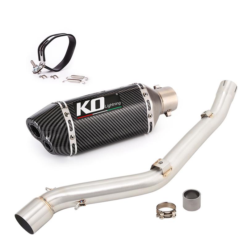 51MM Exhaust Pipe For Suzuki DR650 \ S \ SE 19-22 Motorcycle Muffler Mid Link Pipe Escape Connect Tube Slip On Stainless Steel