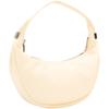 Calvin Klein Minimalist Commuter Pleated Zipper Underarm Bag Crescent Bag Women Shoulder Bag Vanilla-White 4F3010G-QER