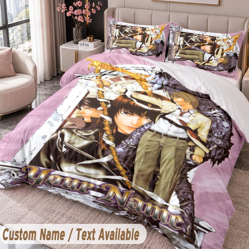 Custom Name Text 3Pcs Bedding Set Death Note Duvet Cover And Two Pillowcases