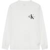 Calvin Klein Свободный крой, надпись, повседневная, удобная, с круглым вырезом, с длинным рукавом, футболка, унисекс, топы, ярко-белый, J327339-YAF
