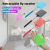 Extendable Fly Swatter Stainless Steel Telescopic Handle Insect Swatter Portable Mosquito Control Swatter