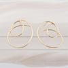 Геометрия Линия Абстрактное Искусство Круглые Неправильной Формы Золотистые Серьги-Пусеты для Женщин Полые Ювелирные Изделия Аксессуар