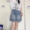 European Fashion High-waist Fringed Denim Shorts for Ladies with Beads Pant