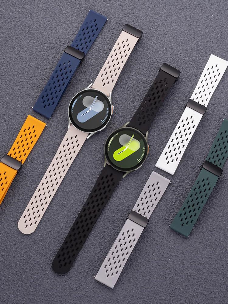 22 мм 20 мм Ремешок для Samsung Galaxy watch 7/6/5 Pro/4 classic/active Магнитный силиконовый браслет correa HUAWEI GT 3 4 5 6 Pro Ремешок