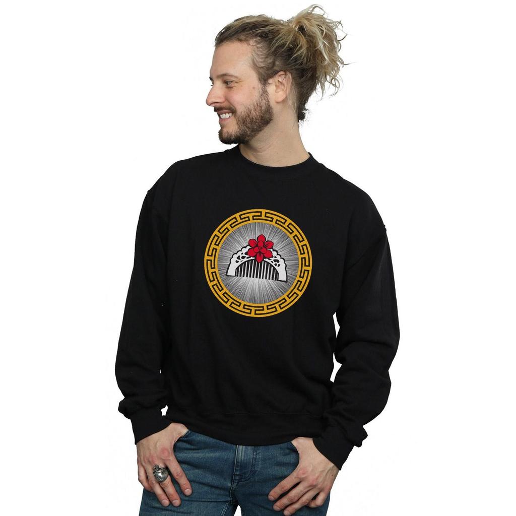 Disney Mens Mulan Movie Flower Comb Sweatshirt