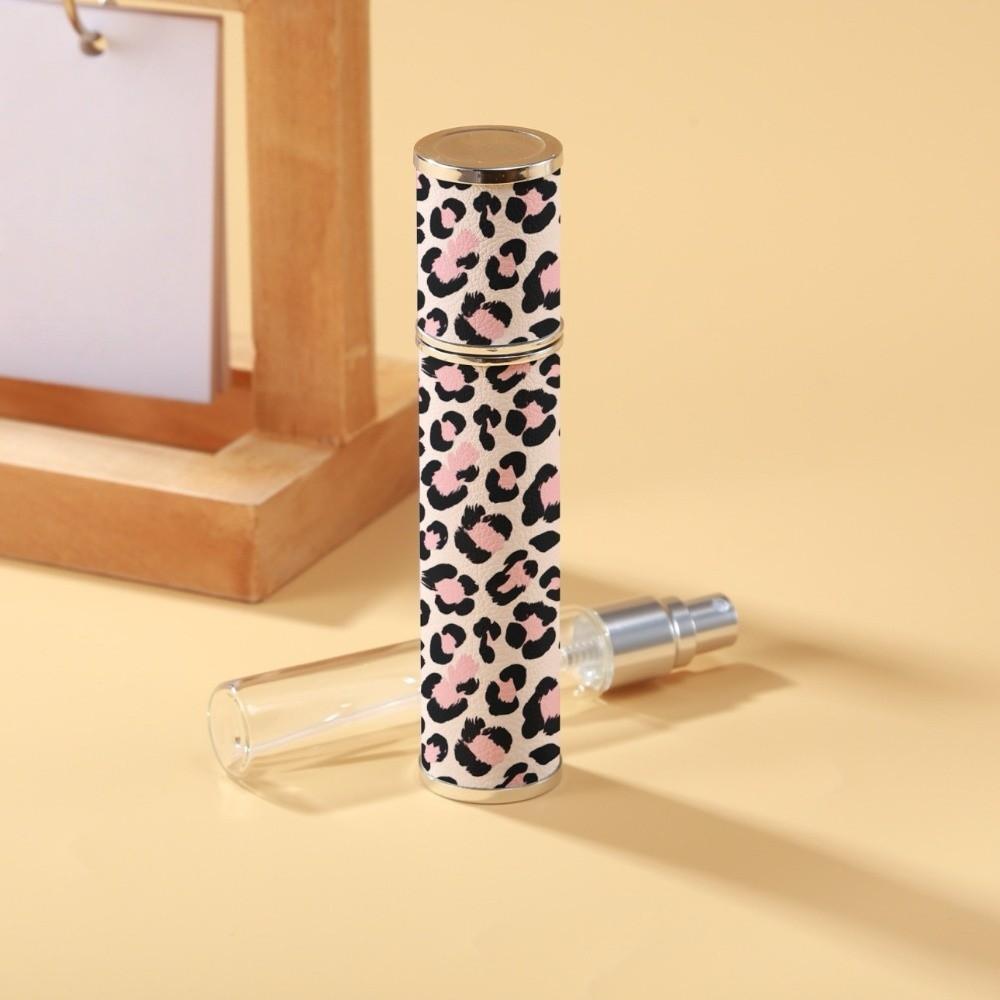 Reusable Leopard Print Leather Spray Bottle Portable Cosmetic Container 10ml Perfume Bottle Makeup