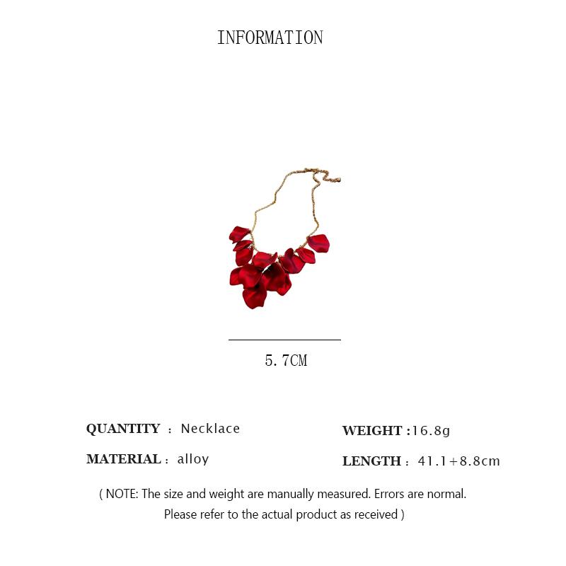 Exaggerated Colorful Petal Necklace For Women Irregular Fringe Flower Necklace Collarbone Chains Party Wedding Jewelry Gifts K-