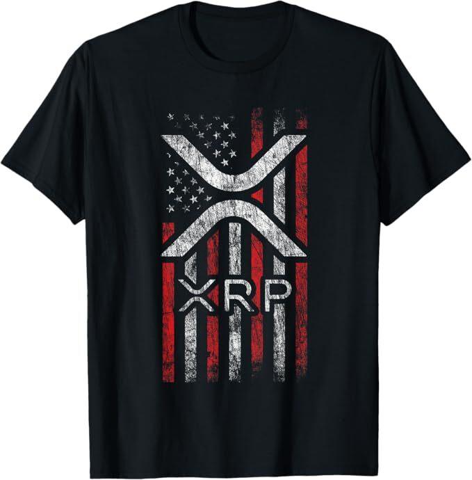 Crypto Currency - XRP Cryptocurrency - American Flag - XRP T-Shirt