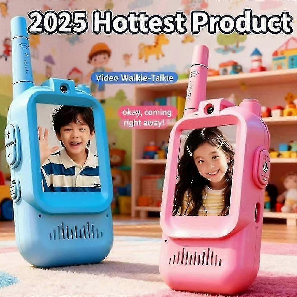 2pcs Video Walkie Talkies for Kids, Handheld 2 Pack Rechargeable Video Intercom Kids Walkies Talkies, Indoor Outdoor Toys for Family Gameszz55
