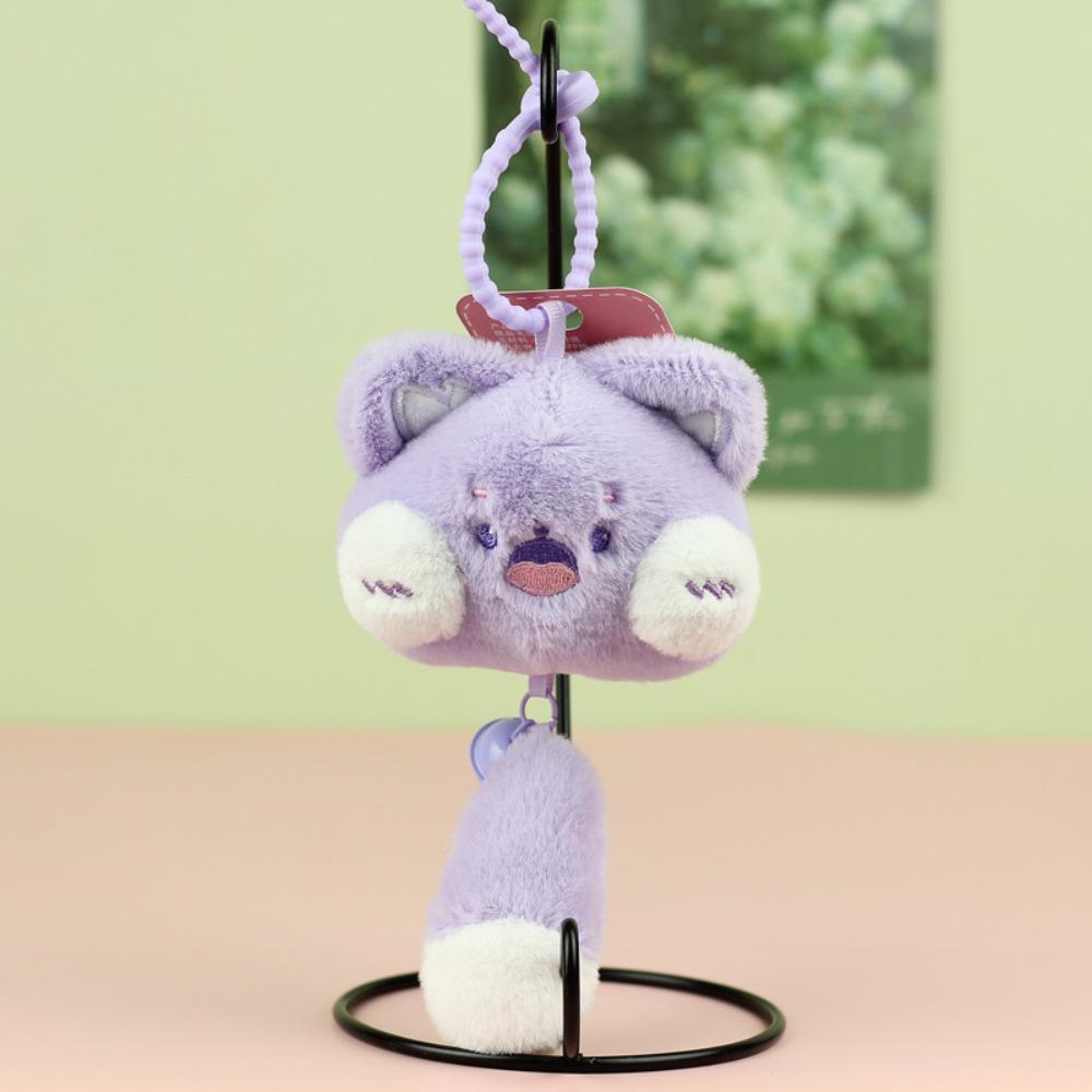 PP Cotton Cat Plush Keyring Long Tail Plush Cat Doll Pendant Plush Cat Keychain Bag Pendant