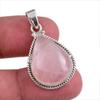 Natural Rose Quartz Gemstone Handmade 925 Solid Silver Gift Pendant 1.50" T6y06