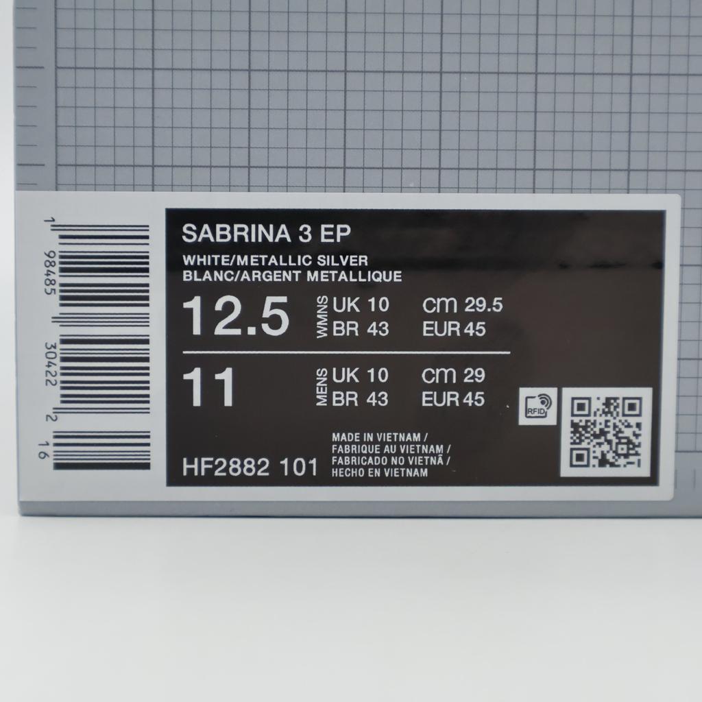 HF2882-101 Nike Sabrina 3 Белый Мятная Пена Ледяной Металлический Серебристый (Женский)