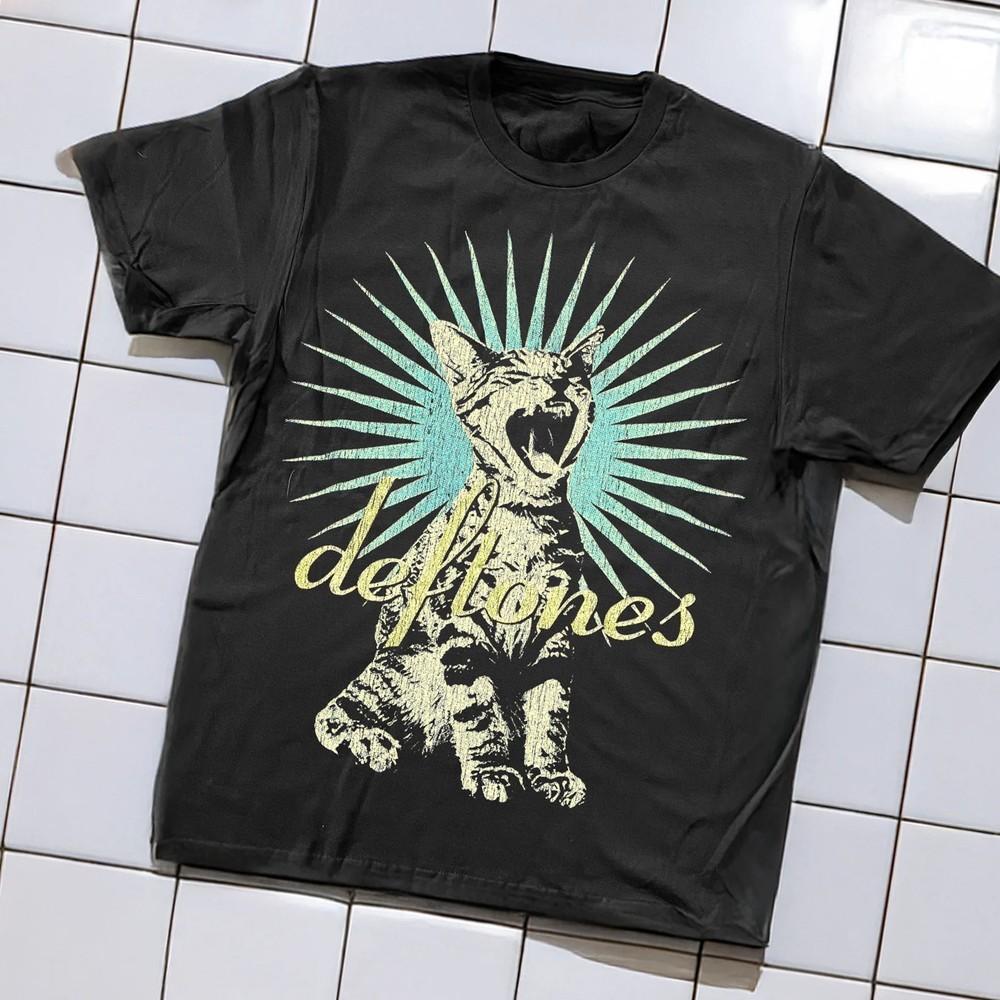 Футболка Deftones Around The Fur 90-х, выцветшая черная, мужская, размер L, унисекс