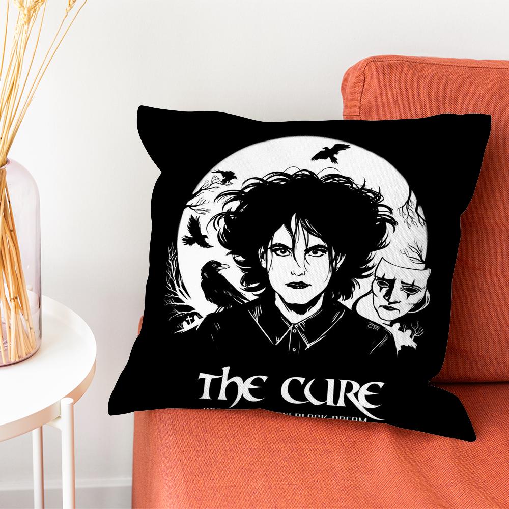Винтажная наволочка The Cure Rock Band Наволочка Подушка для гостиной Диван Чехол для подушки Подходит для украшения дома, спальни, комнаты