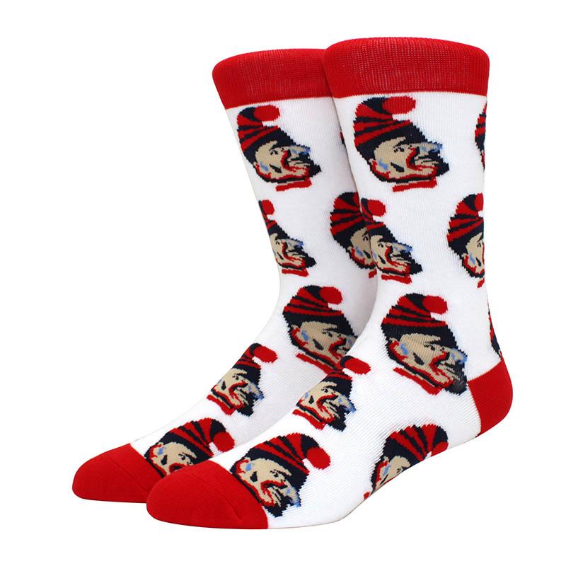Большие размеры Новые модные носки Happy Funny Couple с забавным персонализированным мультяшным жаккардом Длинные хлопковые носки-трубы
