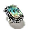 Раковина Абалона Драгоценный камень 925 Стерлинговое серебро Подарок Ювелирное изделие Кольцо Размер 7.5