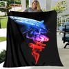 3D Cartoon Sharks Flannel Soft Blanket Throw Blanket for Living Room Bedroom Bed Sofa Picnic Cover