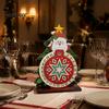 Рождественский календарь обратного отсчета, DIY, роспись стразами, 25 дней, вращающийся настольный декор, елка, адвент, деревянное настольное украшение для