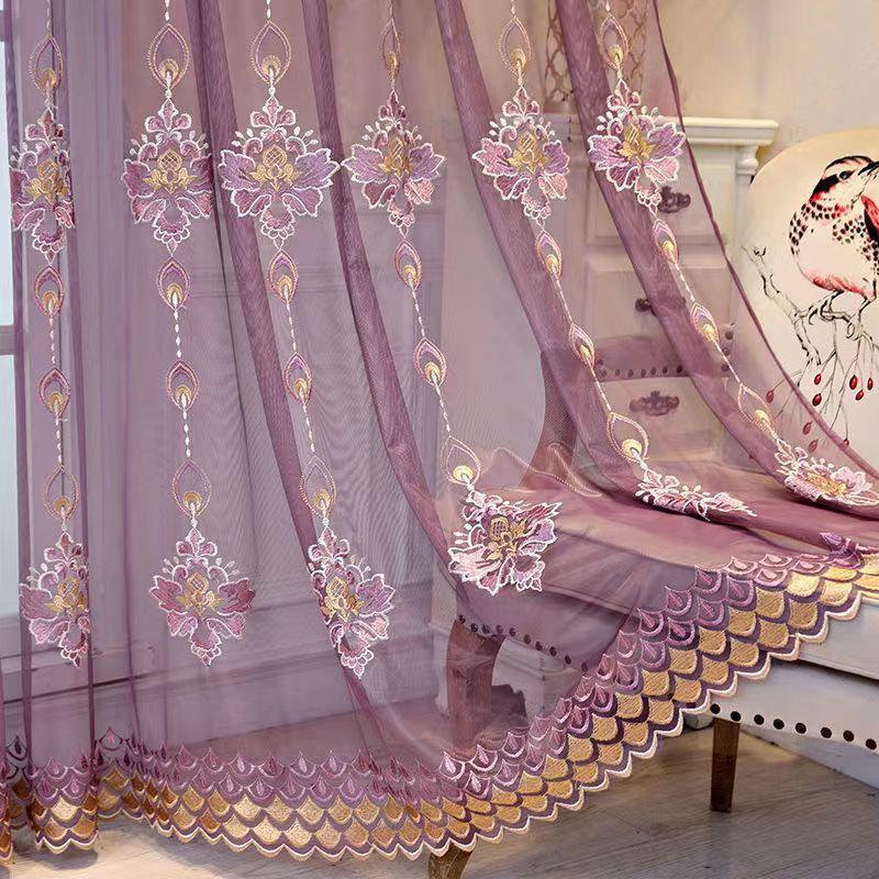 Французские роскошные бархатные тканевые шторы для спальни, тюль с цветочной вышивкой для гостиной, балдахин для виллы, украшение дома на заказ