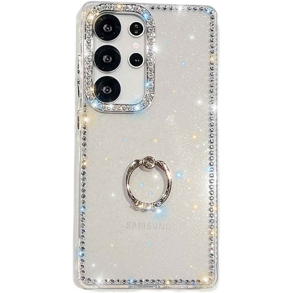 IMD Craft Flash Diamond Star Подходит для чехла для мобильного телефона Samsung S25ultra A56 Кольцо-подставка S24FE Противоударный чехол
