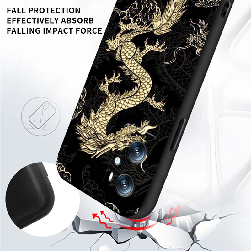 Дизайн с драконом для OPPO Reno 5 6 7 A96 A40 A58 Realme GT A74 A78 Neo2 A74 A78 Find X5 X3 X7 X8 Черный Чехол для Телефона