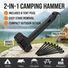 Multifunctional Camping Hammer with Peg Puller 8 Tent Stakes Built-in Storage Handle & Bottle Opener  Heavy Duty Lightweight Mallet for Hiking Tarp