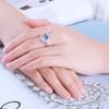 Gica Gema Real 925 Sterling Silver Rings For Women Gemstone Aquamarine Sky Blue Topaz Ring Cushion Romantic Gift Engagement Jewelry