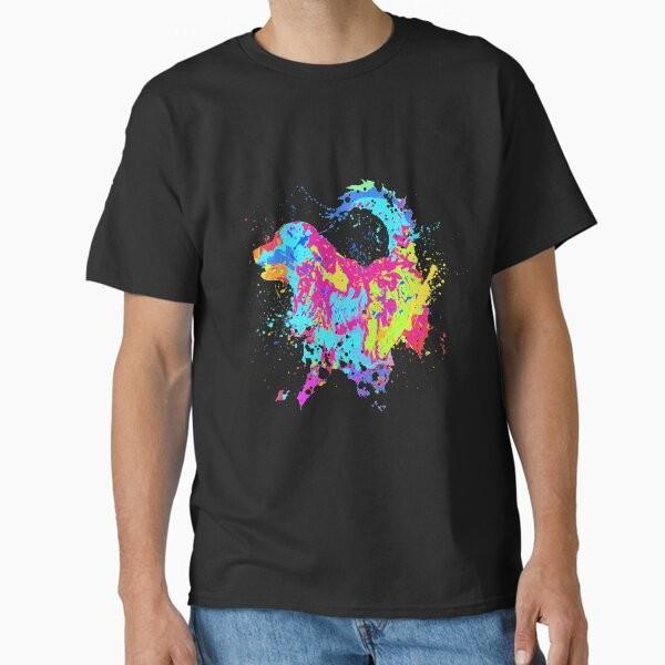 Rainbow Retriever Splatter Art Classic Tsh Tshirt Made In Usaus Size S2xl