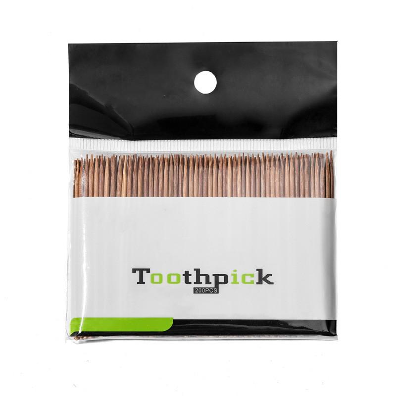 800 шт одноразовых карбонизированных бамбуковых зубочисток, экологически чистые, зубочистки с одной головкой, переносные кухонные зубочистки для барбекю и фруктов